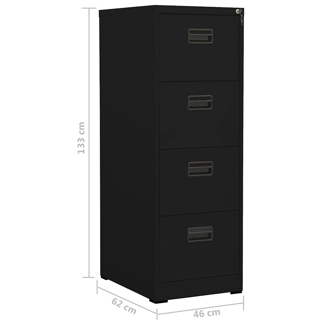 Aktenschrank aus Stahl – verschiedene Farben und Höhen – Schwarz / 46 × 62 × 133 cm – Ansicht 11