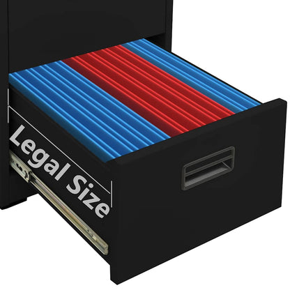 Aktenschrank aus Stahl – verschiedene Farben und Höhen – Schwarz / 46 × 62 × 133 cm – Ansicht 8