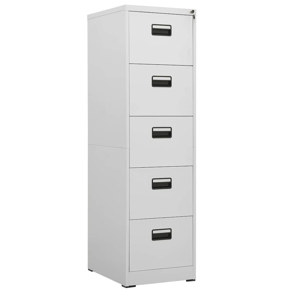Aktenschrank aus Stahl – verschiedene Farben und Höhen – Hellgrau / 46 × 62 × 164 cm – Ansicht 1