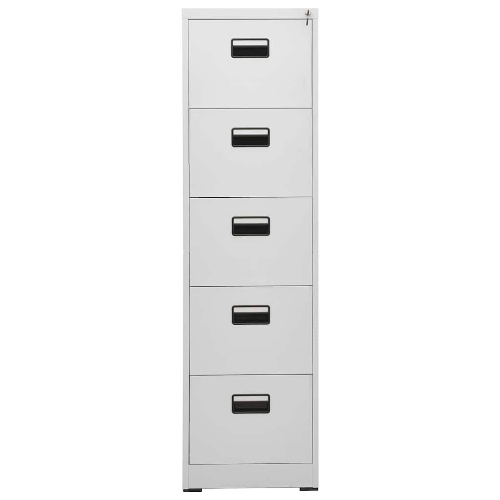 Aktenschrank aus Stahl – verschiedene Farben und Höhen – Hellgrau / 46 × 62 × 164 cm – Ansicht 2