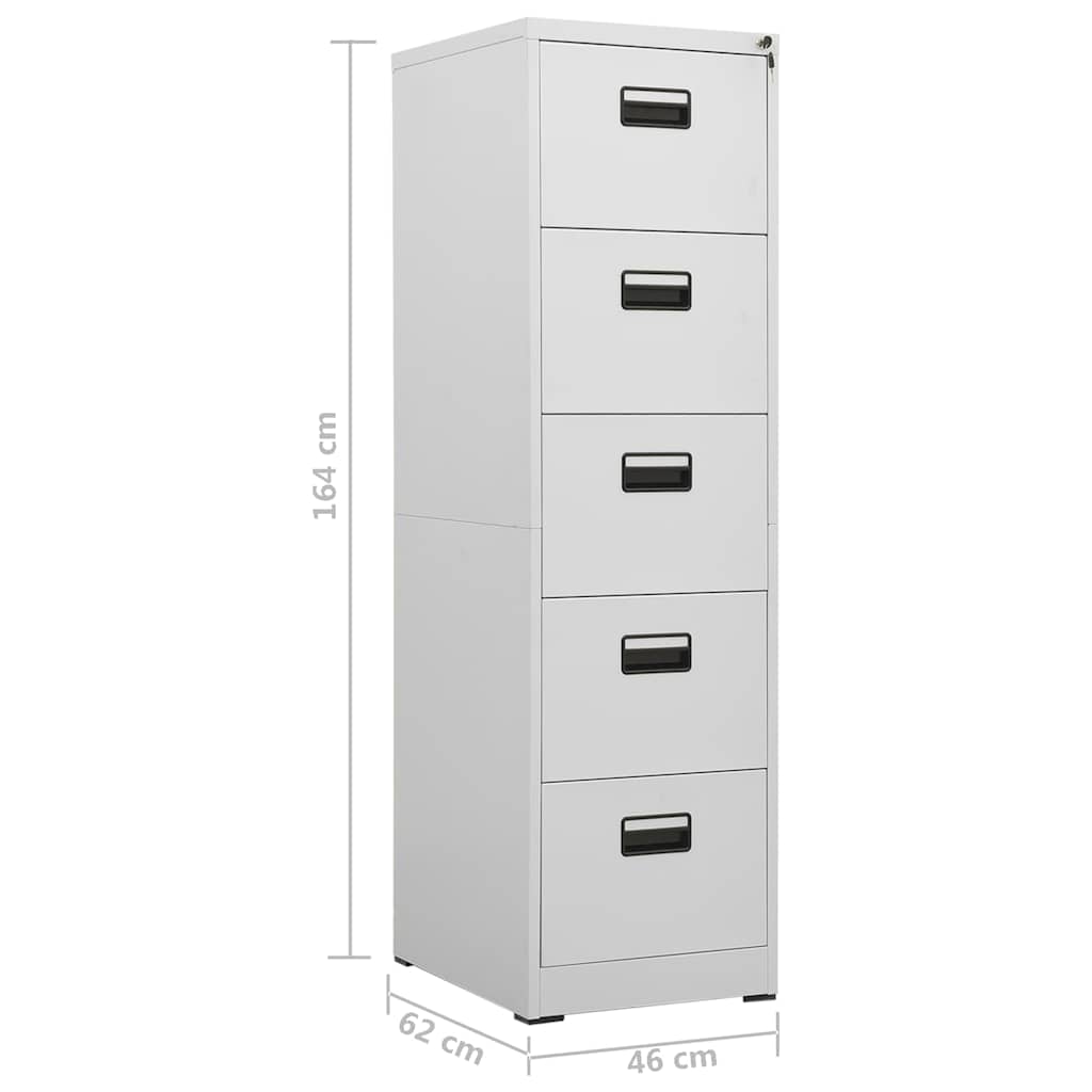 Aktenschrank aus Stahl – verschiedene Farben und Höhen – Hellgrau / 46 × 62 × 164 cm – Ansicht 11