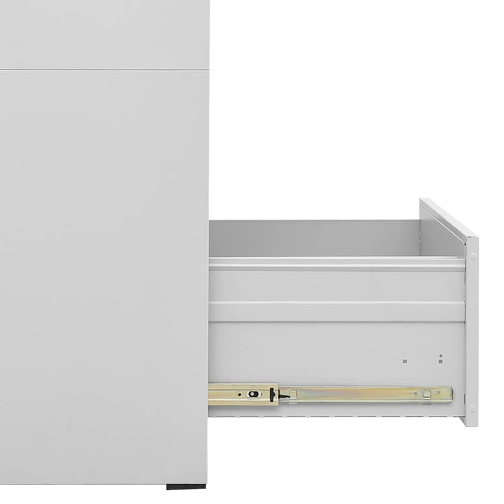 Aktenschrank aus Stahl – verschiedene Farben und Höhen – Hellgrau / 46 × 62 × 164 cm – Ansicht 6