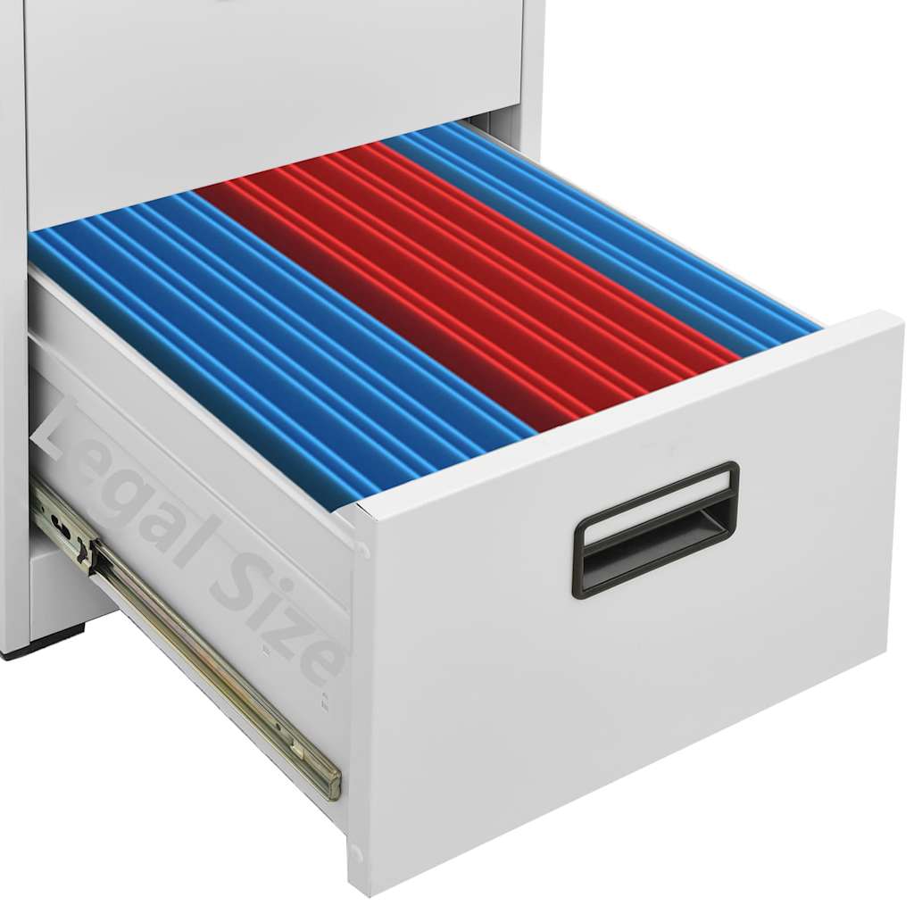 Aktenschrank aus Stahl – verschiedene Farben und Höhen – Hellgrau / 46 × 62 × 164 cm – Ansicht 8