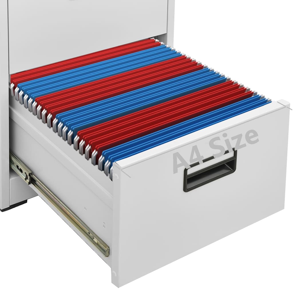 Aktenschrank aus Stahl – verschiedene Farben und Höhen – Hellgrau / 46 × 62 × 164 cm – Ansicht 9