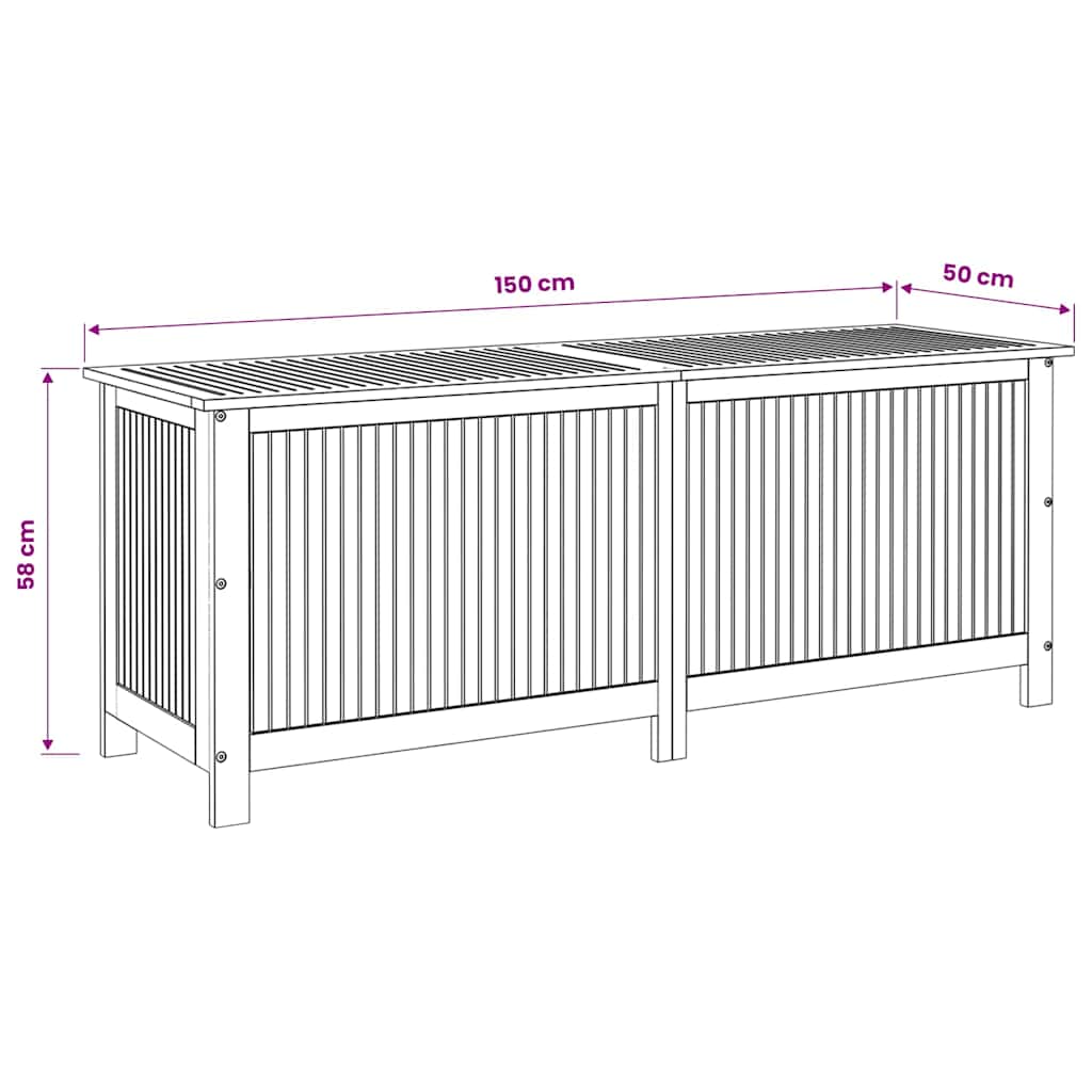 Gartenboxen aus Akazienholz – verschiedene Größen – 150 × 50 × 58 cm – Ansicht 12