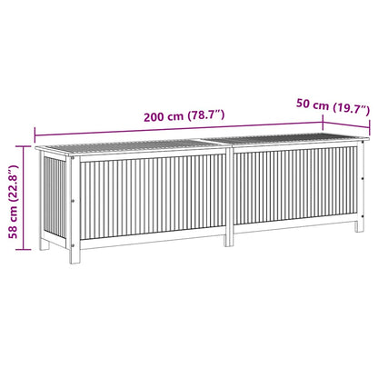Gartenboxen aus Akazienholz – verschiedene Größen – 200 × 50 × 58 cm – Ansicht 12