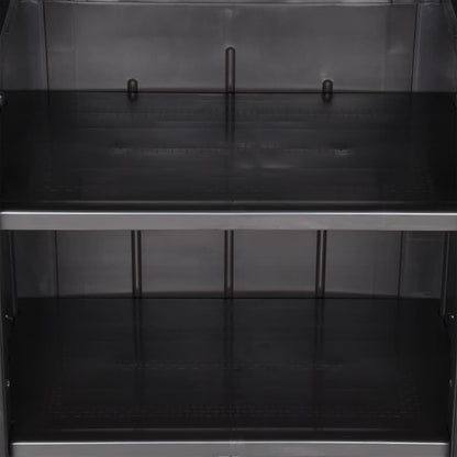 Gartenschrank 65 × 45 × 172 cm aus PP-Rattan – Schwarz – Schwarz / 4 Böden – Ansicht 5