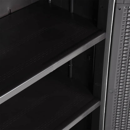 Gartenschrank 65 × 45 × 172 cm aus PP-Rattan – Schwarz – Schwarz / 4 Böden – Ansicht 6