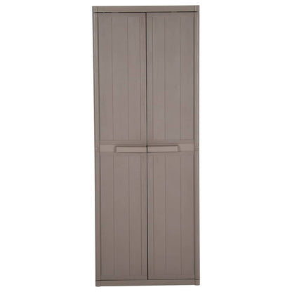 Gartenschrank 65 × 45 × 172 cm aus PP-Rattan – Schwarz – Braun / 4 Böden – Ansicht 2