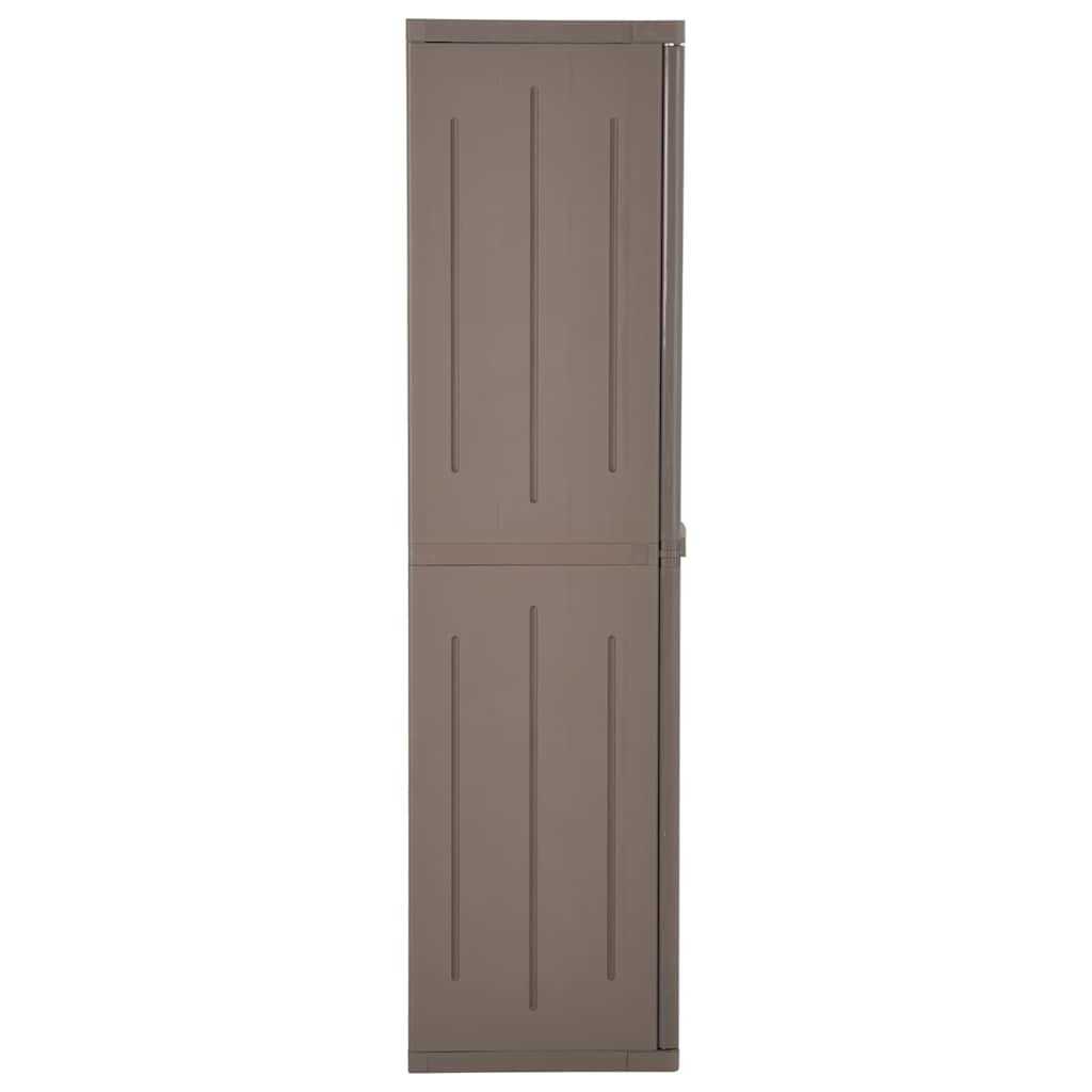 Gartenschrank 65 × 45 × 172 cm aus PP-Rattan – Schwarz – Braun / 4 Böden – Ansicht 4