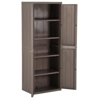 Gartenschrank 65 × 45 × 172 cm aus PP-Rattan – Schwarz – Braun / 4 Böden – Ansicht 5