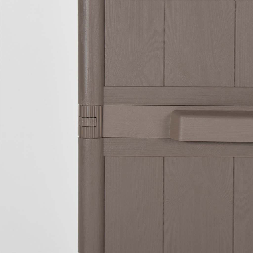 Gartenschrank 65 × 45 × 172 cm aus PP-Rattan – Schwarz – Braun / 4 Böden – Ansicht 7