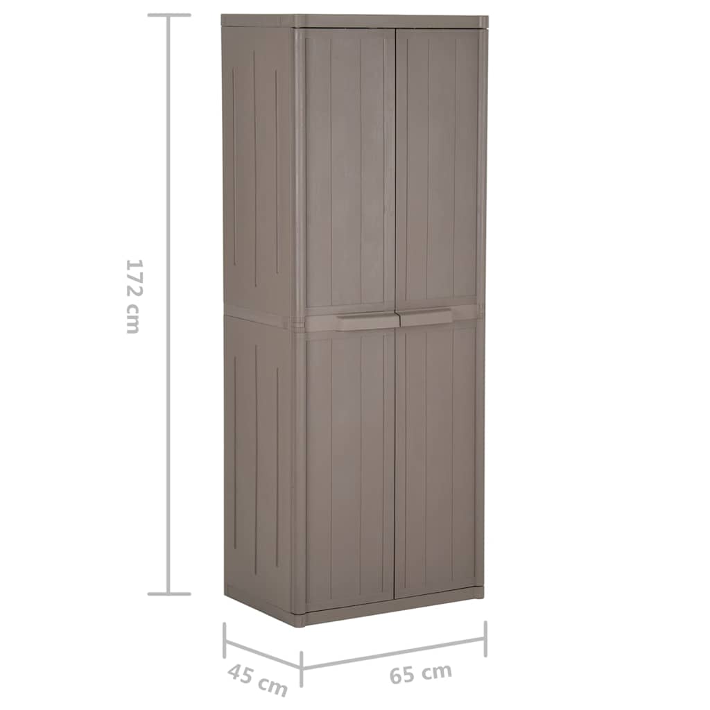 Gartenschrank 65 × 45 × 172 cm aus PP-Rattan – Schwarz – Braun / 4 Böden – Ansicht 9