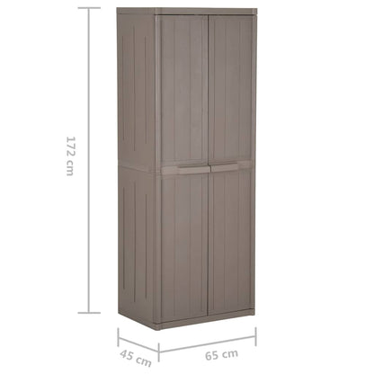 Gartenschrank 65 × 45 × 172 cm aus PP-Rattan – Schwarz – Braun / 4 Böden – Ansicht 9