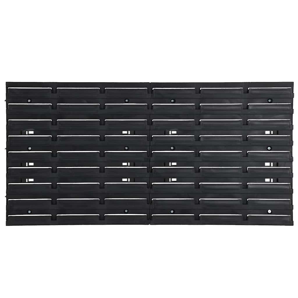 30-tlg Stapelboxen-Wandregal Rot & Schwarz 77x39cm Polypropylen