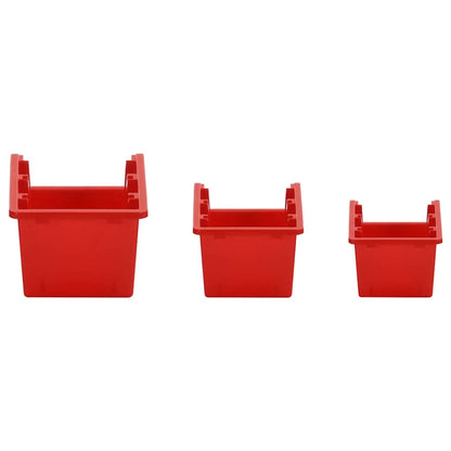 26-tlg Stapelboxen-Wandregal Rot & Schwarz 77x39cm Polypropylen