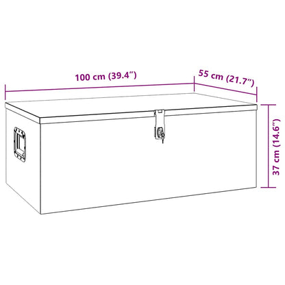 Aufbewahrungsbox Schwarz 100x55x37 cm Aluminium