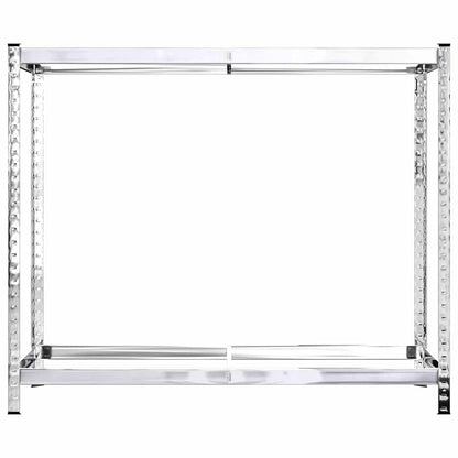 Reifenregale mit 2 B�den 2 Stk. Silbern 110x40x110 cm Stahl