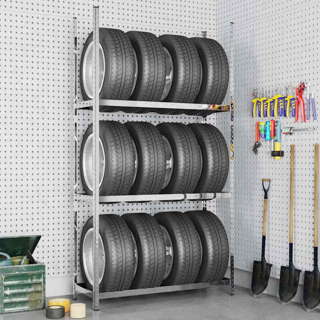 Reifenregal mit 3 Böden 110 × 40 × 200 cm