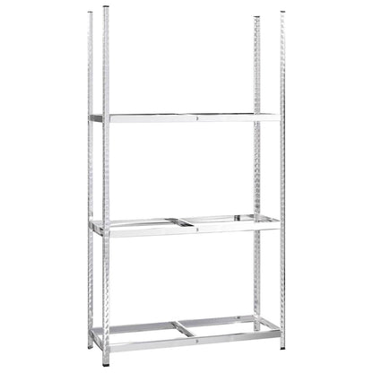 Reifenregale mit 3 B�den 2 Stk. Silbern 110x40x200 cm Stahl