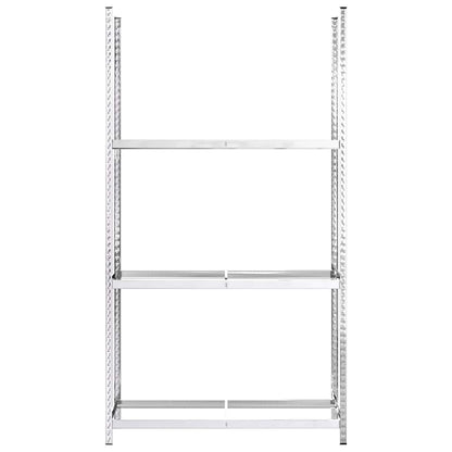 Reifenregale mit 3 B�den 2 Stk. Silbern 110x40x200 cm Stahl