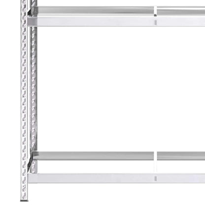 Reifenregale mit 3 B�den 2 Stk. Silbern 110x40x200 cm Stahl