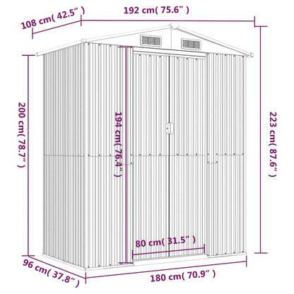 Ger�teschuppen Hellbraun 192x108x223 cm Verzinkter Stahl