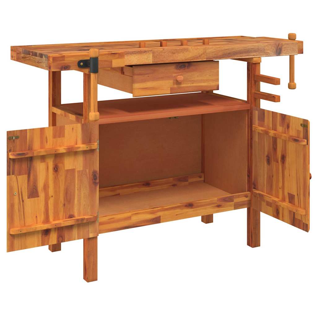 Werkbank mit Schublade und Schraubst�cken 124x52x83 cm
