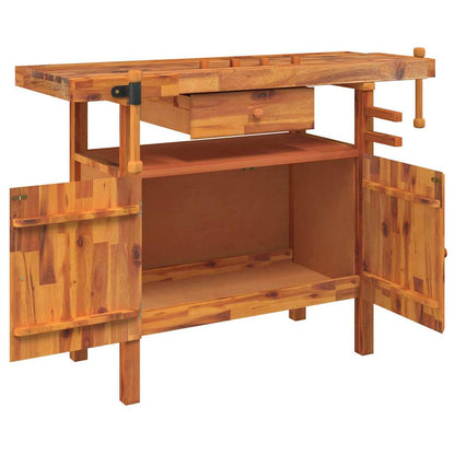 Werkbank mit Schublade und Schraubst�cken 124x52x83 cm