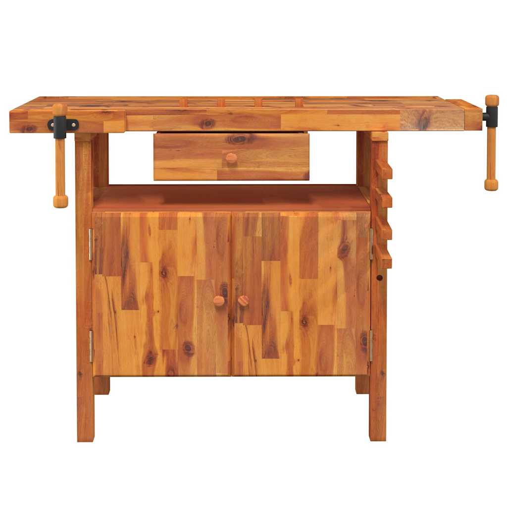 Werkbank mit Schublade und Schraubst�cken 124x52x83 cm