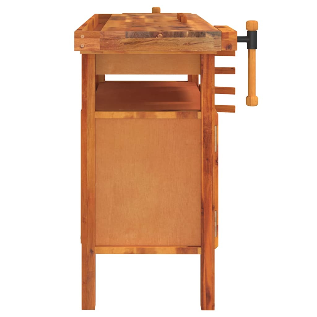 Werkbank mit Schublade und Schraubst�cken 124x52x83 cm