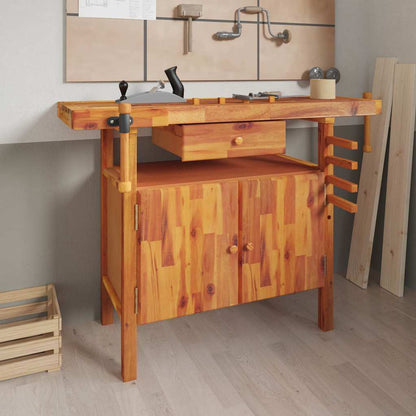 Werkbank mit Schublade und Schraubst�cken 124x52x83 cm