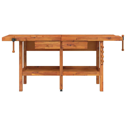 Massivholz-Werkbank 192 cm mit Schubladen & Schraubstöcken – Ohne Schrank – Ansicht 4
