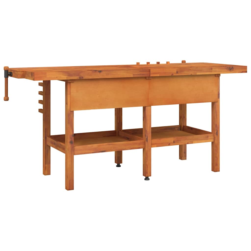 Massivholz-Werkbank 192 cm mit Schubladen & Schraubstöcken – Ohne Schrank – Ansicht 6