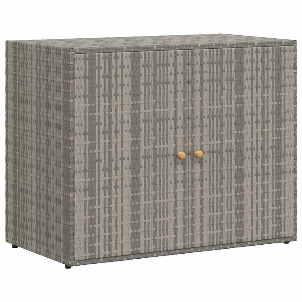 Gartenschrank Grau 100x55,5x80 cm Poly Rattan