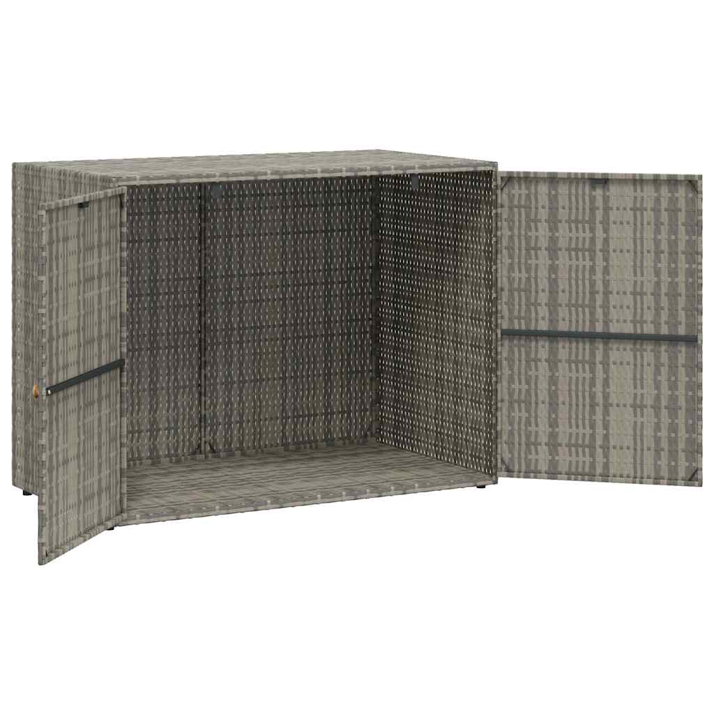 Gartenschrank Grau 100x55,5x80 cm Poly Rattan