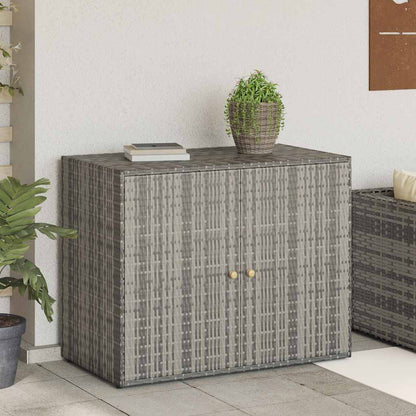Gartenschrank Grau 100x55,5x80 cm Poly Rattan