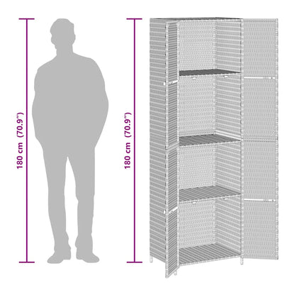 Gartenschrank Schwarz 59x40x180 cm Poly Rattan