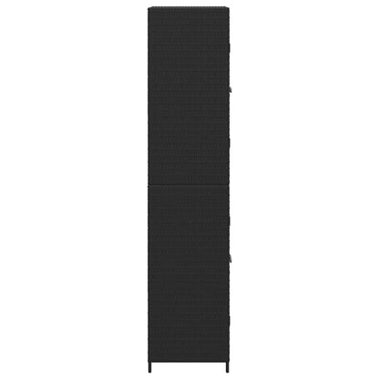 Gartenschrank Schwarz 59x40x180 cm Poly Rattan