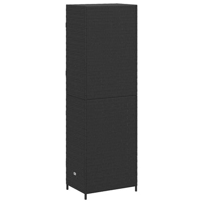 Gartenschrank Schwarz 59x40x180 cm Poly Rattan