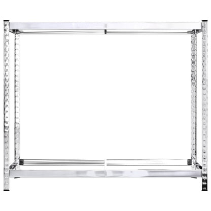 Reifenregale mit 2 B�den 3 Stk. Silbern 110x40x110 cm Stahl
