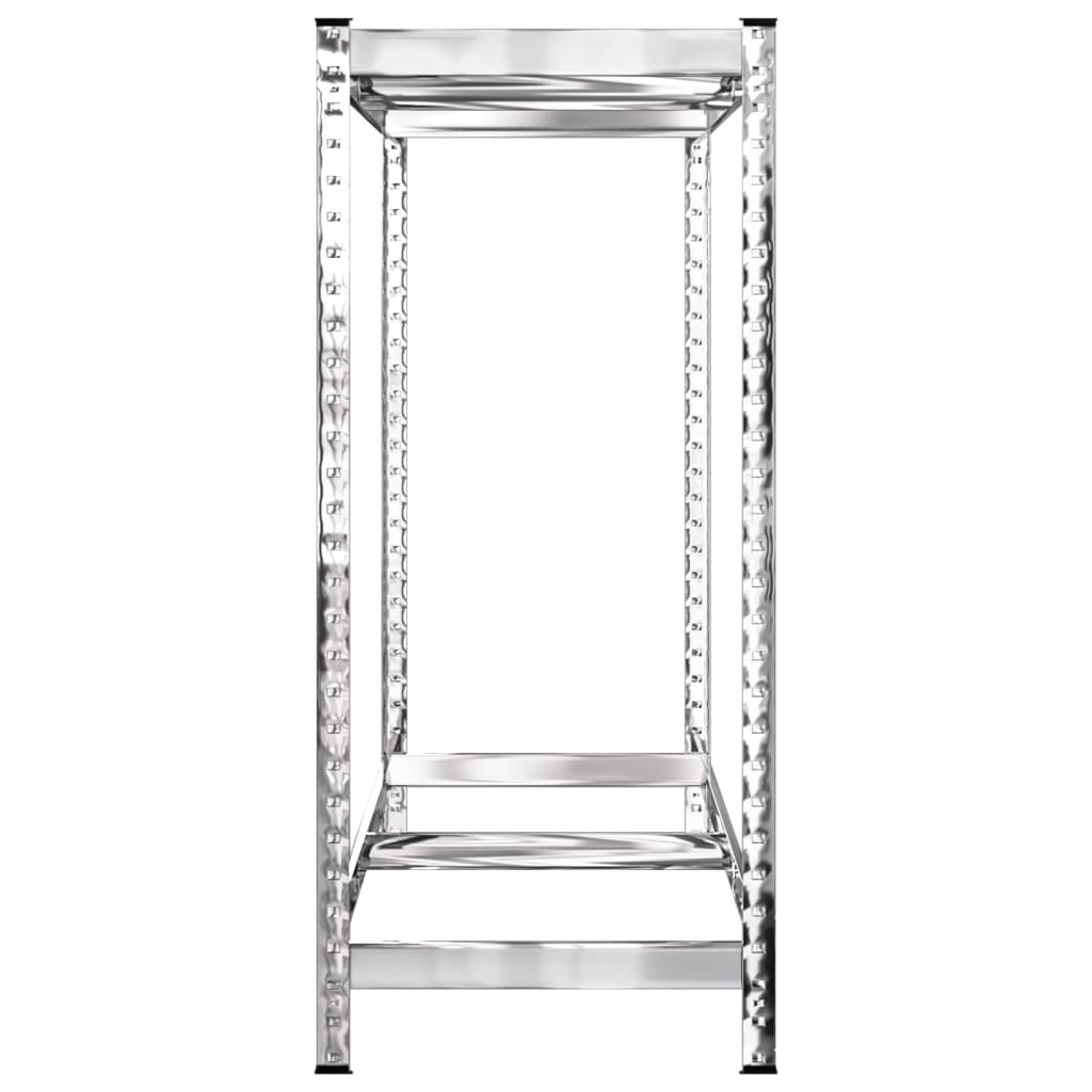 Reifenregale mit 2 B�den 3 Stk. Silbern 110x40x110 cm Stahl