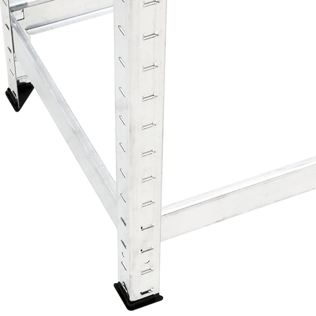 Reifenregale mit 2 B�den 3 Stk. Silbern 110x40x110 cm Stahl