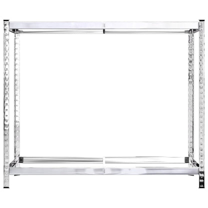 Reifenregale mit 2 B�den 4 Stk. Silbern 110x40x110 cm Stahl