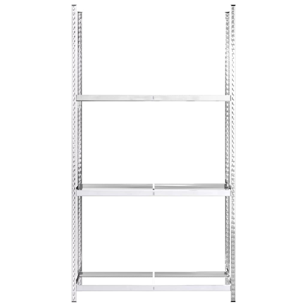 Reifenregale mit 3 B�den 3 Stk. Silbern 110x40x200 cm Stahl
