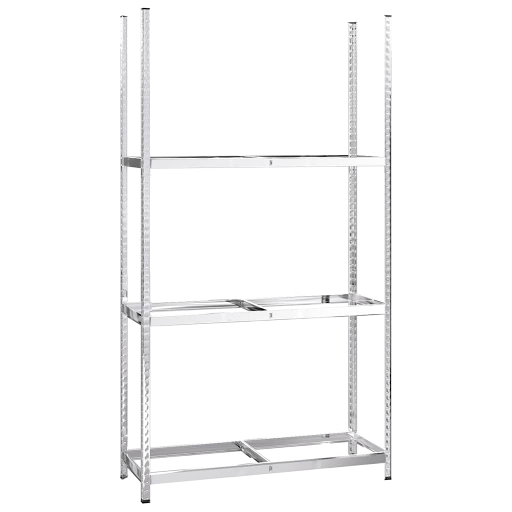 Reifenregale mit 3 B�den 4 Stk. Silbern 110x40x200 cm Stahl