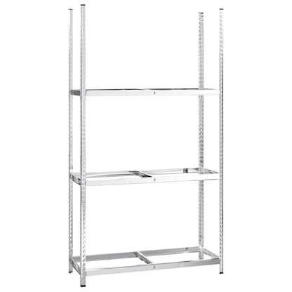 Reifenregale mit 3 B�den 4 Stk. Silbern 110x40x200 cm Stahl