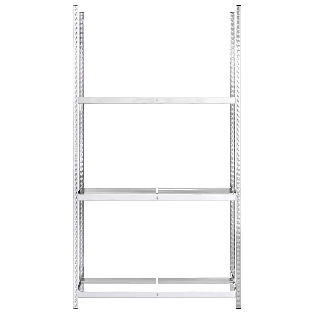 Reifenregale mit 3 B�den 4 Stk. Silbern 110x40x200 cm Stahl
