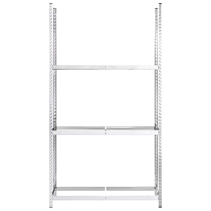 Reifenregale mit 3 B�den 4 Stk. Silbern 110x40x200 cm Stahl
