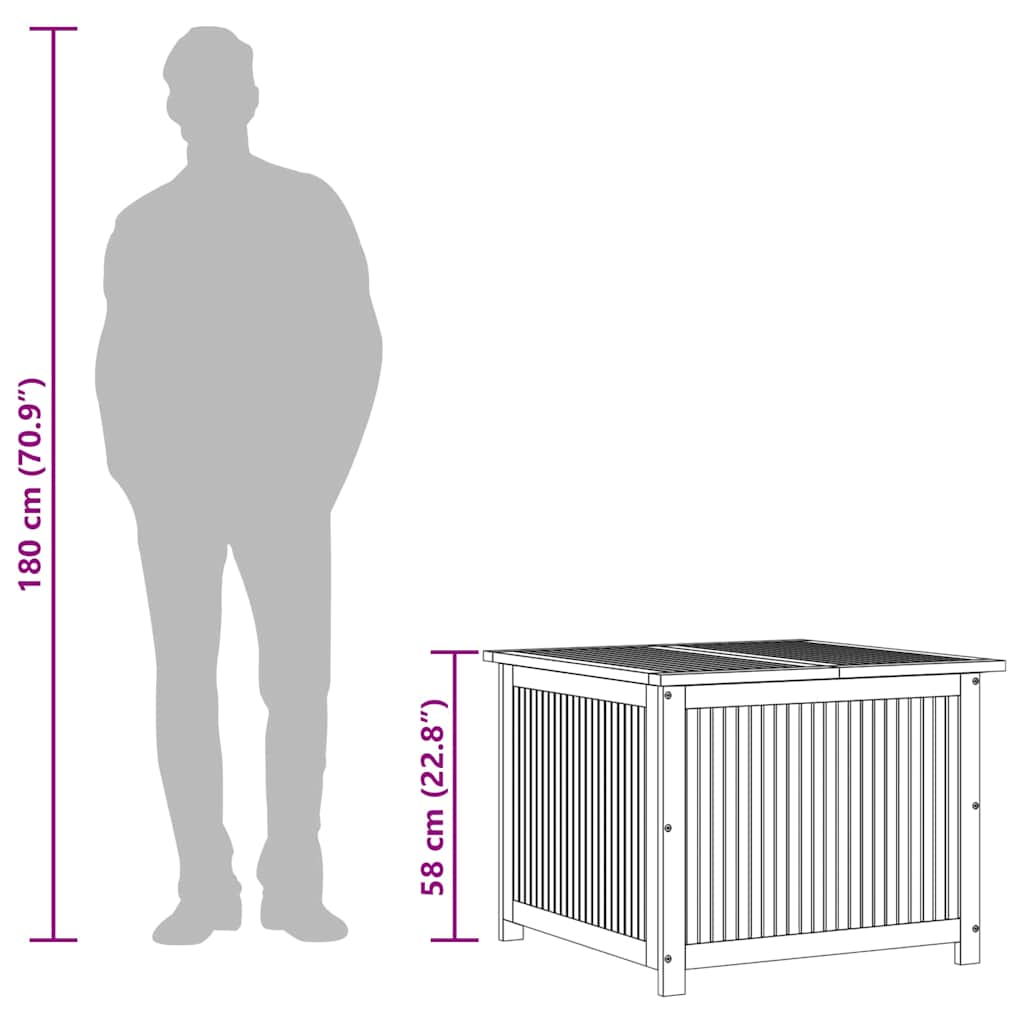 Gartenboxen aus Akazienholz – verschiedene Größen – 75 × 75 × 58 cm – Ansicht 12